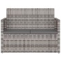 Banco de jardín con cojines ratán sintético gris 105 cm de vidaXL, Bancos de jardín - Ref: Foro24-362317, Precio: 105,38 €, D...