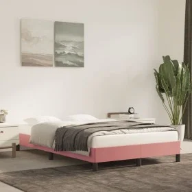 Estructura de cama de terciopelo rosa 120x200 cm de vidaXL, Camas y somieres - Ref: Foro24-346969, Precio: 101,70 €, Descuent...