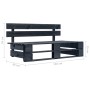 Sofá central de palets de jardín madera pino impregnada negro de vidaXL, Sofás modulares de exterior - Ref: Foro24-3066514, P...