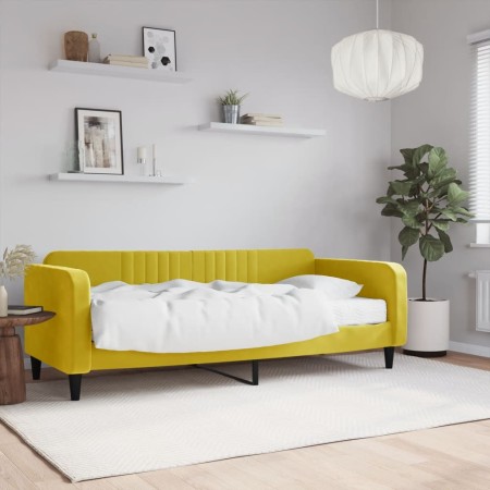 Sofá cama con colchón terciopelo amarillo 90x200 cm de vidaXL, Camas y somieres - Ref: Foro24-3197044, Precio: 314,61 €, Desc...