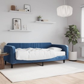 Sofá cama con colchón terciopelo azul 100x200 cm de vidaXL, Camas y somieres - Ref: Foro24-3197045, Precio: 340,20 €, Descuen...