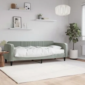 Sofá cama con colchón terciopelo gris claro 80x200 cm de vidaXL, Camas y somieres - Ref: Foro24-3197032, Precio: 314,22 €, De...