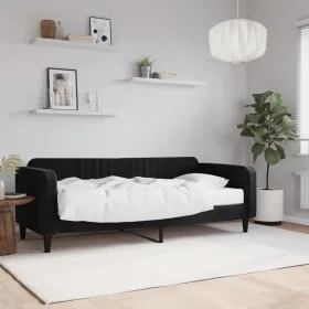 Sofa bed with black velvet mattress 90x200 cm by vidaXL, Beds and slatted bases - Ref: Foro24-3197043, Price: 328,76 €, Disco...