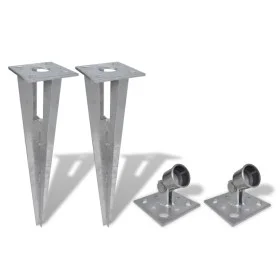 Pfostenstützenbolzen 2 Stück aus Stahl von vidaXL, Zaunpfosten - Ref: Foro24-140594, Preis: 32,59 €, Rabatt: %