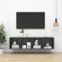 Mueble TV pared madera contrachapada gris brillo 37x37x142,5 cm de vidaXL, Muebles TV - Ref: Foro24-805497, Precio: 46,73 €, ...