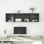 Mueble TV pared madera contrachapada gris brillo 37x37x142,5 cm de vidaXL, Muebles TV - Ref: Foro24-805497, Precio: 46,73 €, ...