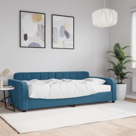 Sofá cama con colchón terciopelo azul 90x200 cm de vidaXL, Camas y somieres - Ref: Foro24-3196904, Precio: 341,74 €, Descuent...