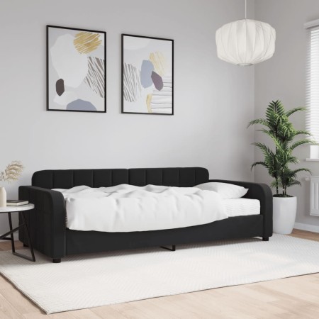 Sofá cama con colchón terciopelo negro 90x200 cm de vidaXL, Camas y somieres - Ref: Foro24-3196909, Precio: 315,60 €, Descuen...