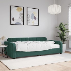 Sofá cama con colchón terciopelo verde oscuro 100x200 cm de vidaXL, Camas y somieres - Ref: Foro24-3196914, Precio: 343,86 €,...