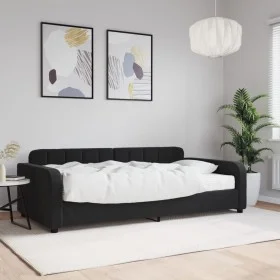 Sofa bed with black velvet mattress 100x200 cm by vidaXL, Beds and slatted bases - Ref: Foro24-3196916, Price: 372,20 €, Disc...