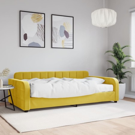 Sofá cama con colchón terciopelo amarillo 100x200 cm de vidaXL, Camas y somieres - Ref: Foro24-3196917, Precio: 344,18 €, Des...
