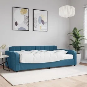 Sofá cama con colchón terciopelo azul 100x200 cm de vidaXL, Camas y somieres - Ref: Foro24-3196911, Precio: 378,06 €, Descuen...