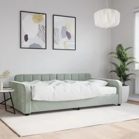 Sofá cama con colchón terciopelo gris claro 100x200 cm de vidaXL, Camas y somieres - Ref: Foro24-3196912, Precio: 427,17 €, D...
