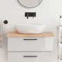 Badezimmerarbeitsplatte aus hellbraun behandeltem Massivholz, 80 x 50 x (2–4) cm von vidaXL, Arbeitsplatten - Ref: Foro24-315...