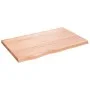 Badezimmerarbeitsplatte aus hellbraun behandeltem Massivholz, 80 x 50 x (2–4) cm von vidaXL, Arbeitsplatten - Ref: Foro24-315...