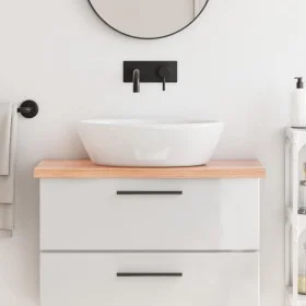 Light brown treated solid wood bathroom countertop 80x30x(2-4) cm by vidaXL, Countertops - Ref: Foro24-3156114, Price: 69,27 ...