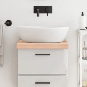 Untreated solid wood bathroom countertop 40x50x(2-6) cm by vidaXL, Countertops - Ref: Foro24-3156001, Price: 48,92 €, Discoun...