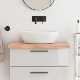 Encimera baño madera maciza tratada marrón claro 80x50x(2-6) cm de vidaXL, Encimeras - Ref: Foro24-3156121, Precio: 78,14 €, ...
