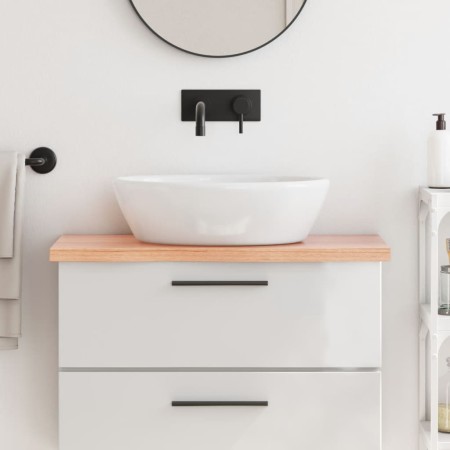 Encimera baño madera maciza tratada marrón claro 80x40x(2-4) cm de vidaXL, Encimeras - Ref: Foro24-3156117, Precio: 75,76 €, ...