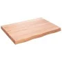 Massivholz-Badezimmerarbeitsplatte in hellem Braun 80x60x(2-6) cm von vidaXL, Arbeitsplatten - Ref: Foro24-3156124, Preis: 83...