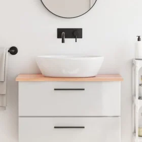 Encimera de baño madera maciza tratada marrón claro 80x30x2 cm de vidaXL, Encimeras - Ref: Foro24-3156113, Precio: 47,55 €, D...