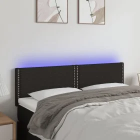 Cabecero con LED de tela negro 144x5x78/88 cm de vidaXL, Cabeceros y pies de cama - Ref: Foro24-3121472, Precio: 50,72 €, Des...