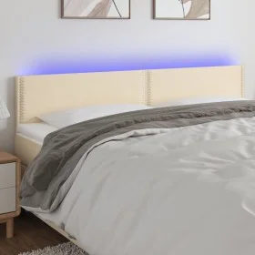 Kopfteil aus cremefarbenem Stoff mit LED 180x5x78/88 cm von vidaXL, Kopf- und Fußteile - Ref: Foro24-3121491, Preis: 64,28 €,...