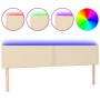 Cabecero con LED de tela color crema 180x5x78/88 cm de vidaXL, Cabeceros y pies de cama - Ref: Foro24-3121491, Precio: 65,73 ...