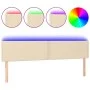 Cream fabric headboard with LED 180x5x78/88 cm by vidaXL, Headboards and footboards - Ref: Foro24-3121491, Price: 64,28 €, Di...