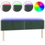 LED-Kopfteil aus dunkelgrünem Samt, 200 x 5 x 78/88 cm von vidaXL, Kopf- und Fußteile - Ref: Foro24-3121541, Preis: 71,28 €, ...