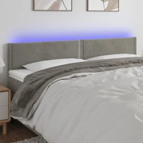Hellgraues Samtkopfteil mit LED 180x5x78/88 cm von vidaXL, Kopf- und Fußteile - Ref: Foro24-3121532, Preis: 54,20 €, Rabatt: %