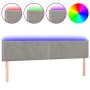 Cabecero con LED de terciopelo gris claro 180x5x78/88 cm de vidaXL, Cabeceros y pies de cama - Ref: Foro24-3121532, Precio: 5...