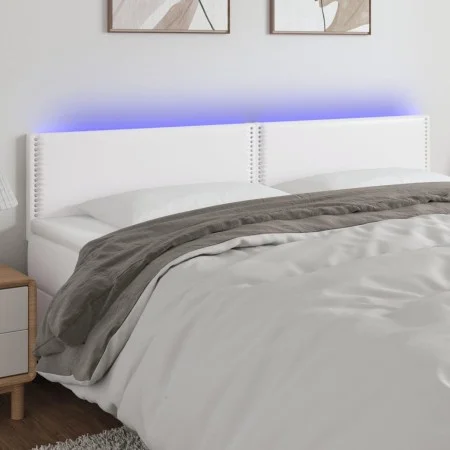 Kopfteil mit LED, weißem Kunstleder, 180 x 5 x 78/88 cm von vidaXL, Kopf- und Fußteile - Ref: Foro24-3121575, Preis: 78,05 €,...