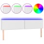 Cabecero con LED cuero sintético blanco 180x5x78/88 cm de vidaXL, Cabeceros y pies de cama - Ref: Foro24-3121575, Precio: 78,...