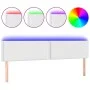 Headboard with LED white synthetic leather 180x5x78/88 cm by vidaXL, Headboards and footboards - Ref: Foro24-3121575, Price: ...