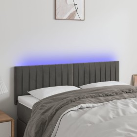 Cabecero con LED de terciopelo gris oscuro 144x5x78/88 cm de vidaXL, Cabeceros y pies de cama - Ref: Foro24-3121899, Precio: ...