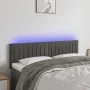 Dark gray velvet headboard with LED 144x5x78/88 cm by vidaXL, Headboards and footboards - Ref: Foro24-3121899, Price: 62,46 €...