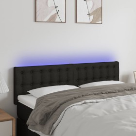 Cabecero con LED de tela negro 144x5x78/88 cm de vidaXL, Cabeceros y pies de cama - Ref: Foro24-3122046, Precio: 64,28 €, Des...