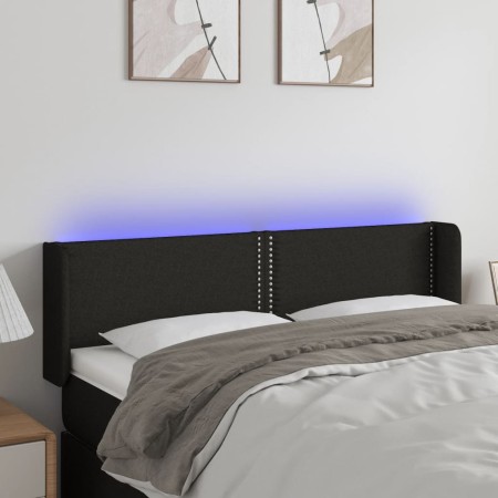 Cabecero con LED de tela negro 147x16x78/88 cm de vidaXL, Cabeceros y pies de cama - Ref: Foro24-3123096, Precio: 60,77 €, De...