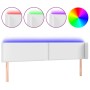 Cabecero con LED cuero sintético blanco 183x16x78/88 cm de vidaXL, Cabeceros y pies de cama - Ref: Foro24-3123199, Precio: 89...