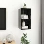 Mueble TV de pared madera contrachapada negro brillo 37x37x72cm de vidaXL, Muebles TV - Ref: Foro24-805478, Precio: 42,35 €, ...