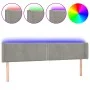 Hellgraues Samtkopfteil mit LED 183x16x78/88 cm von vidaXL, Kopf- und Fußteile - Ref: Foro24-3123156, Preis: 65,38 €, Rabatt: %