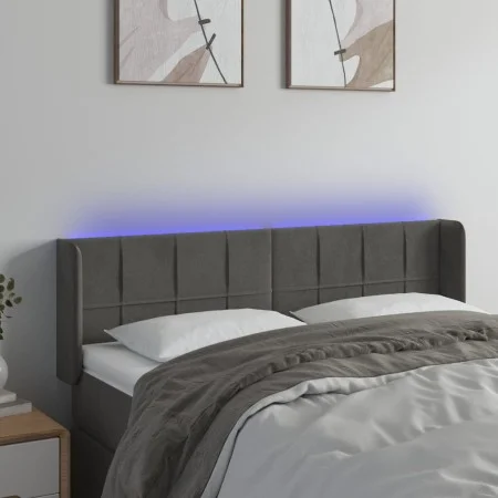 Dark gray velvet headboard with LED 147x16x78/88 cm by vidaXL, Headboards and footboards - Ref: Foro24-3123285, Price: 70,97 ...