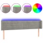 Cabecero con LED de terciopelo gris claro 163x16x78/88 cm de vidaXL, Cabeceros y pies de cama - Ref: Foro24-3123430, Precio: ...
