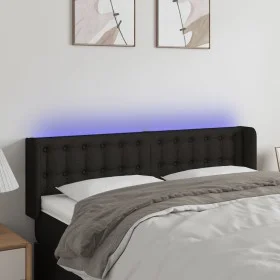 Kopfteil aus schwarzem Stoff mit LED 147x16x78/88 cm von vidaXL, Kopf- und Fußteile - Ref: Foro24-3123670, Preis: 69,55 €, Ra...