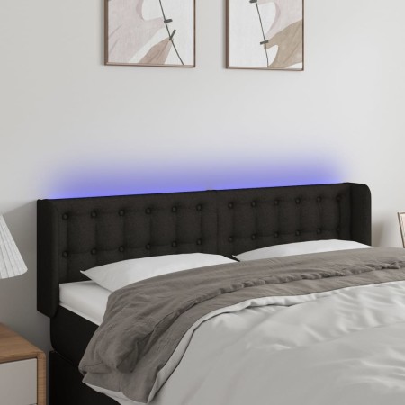 Cabecero con LED de tela negro 147x16x78/88 cm de vidaXL, Cabeceros y pies de cama - Ref: Foro24-3123670, Precio: 70,72 €, De...