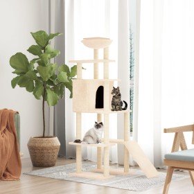 Rascador para gatos con postes de sisal crema 166 cm en Mobiliario para gatos | Comprar online en Foru.es