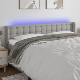 Hellgraues Stoffkopfteil mit LED 163x16x78/88 cm von vidaXL, Kopf- und Fußteile - Ref: Foro24-3123676, Preis: 83,49 €, Rabatt: %