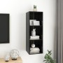 Mueble TV pared madera contrachapada negro brillo 37x37x107cm de vidaXL, Muebles TV - Ref: Foro24-805487, Precio: 43,05 €, De...