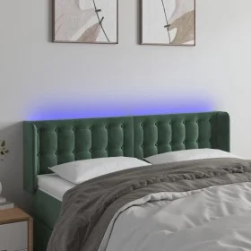 Dark green velvet LED headboard 147x16x78/88 cm by vidaXL, Headboards and footboards - Ref: Foro24-3123721, Price: 82,64 €, D...